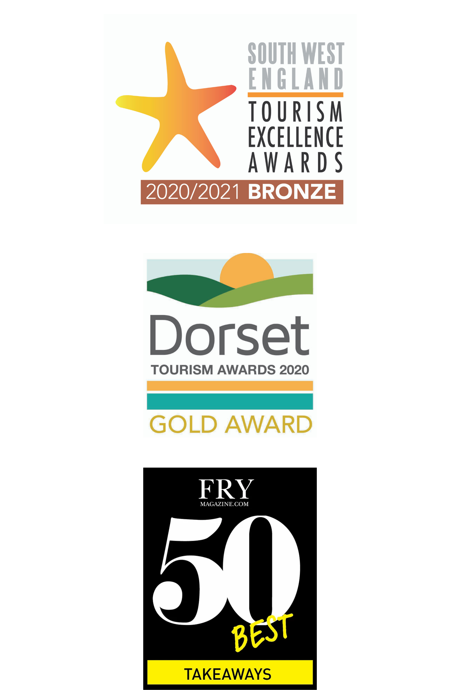 South West Tourism Awards Finalist And Dorset Tourism Awards Gold Winner Logo